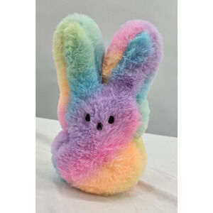 Just Born PEEPS Tie Dye Easter Bunny Fuzzy Plush Stuffed Animal 8" Rainbow Ombre